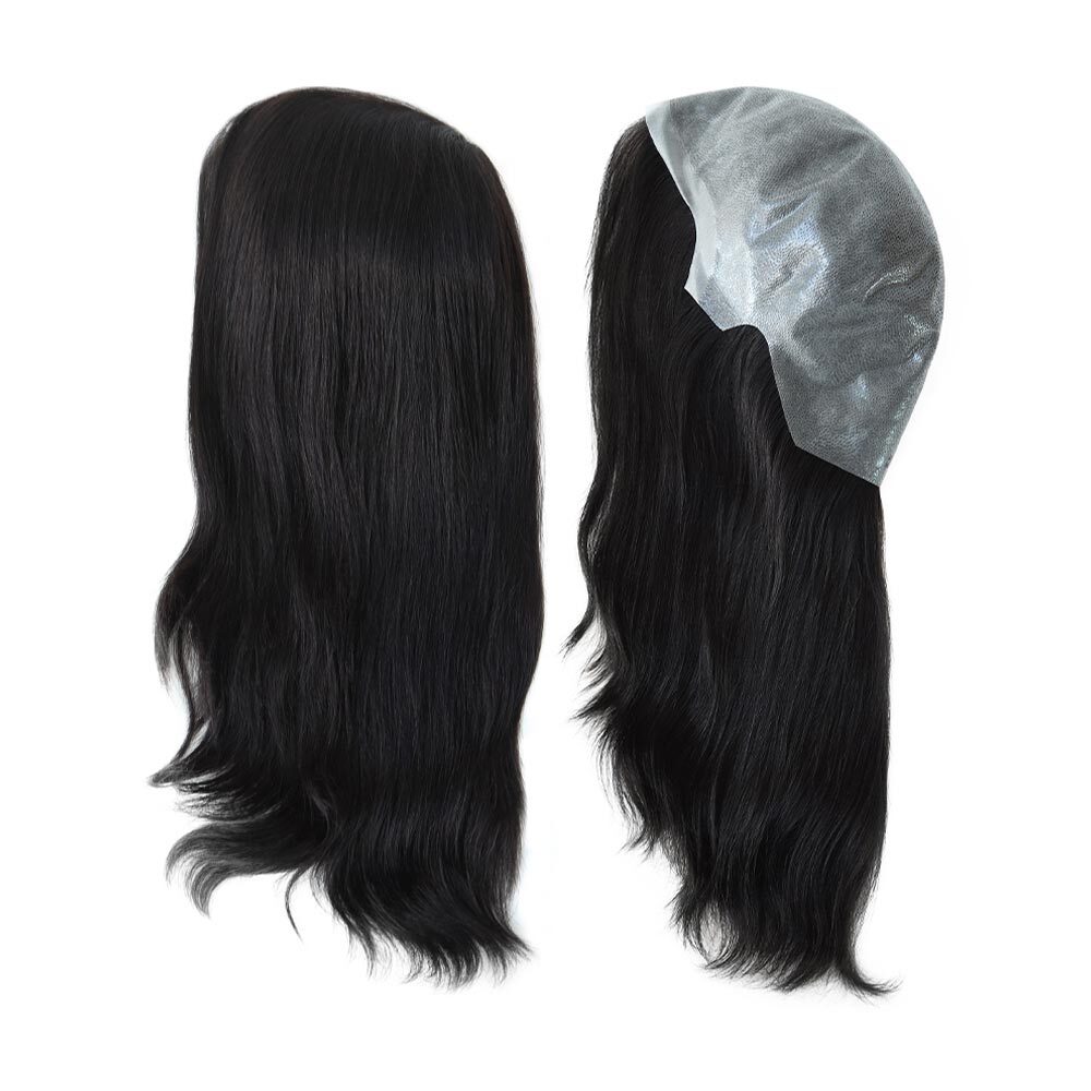 Women Chinese Cuticle Remy Human Hair Wigs Full Thin Skin Medium Size 14” BIOFW