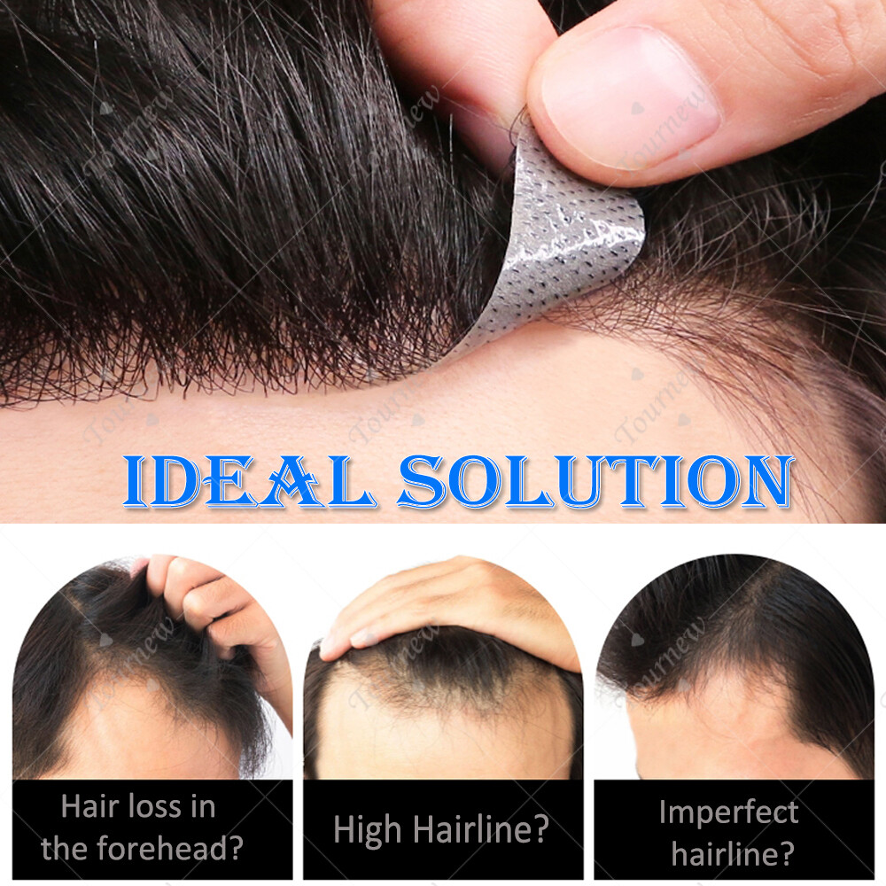 Invisible Men’s Hair Replacement System Toupee Hairpiece Front Lace Silk Skin US