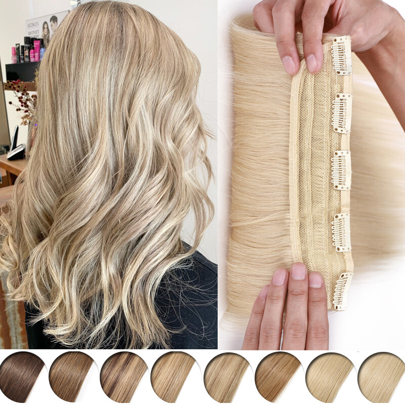 One Piece 100% Real Clip In Remy Human Hair Extensions 3/4Full Head Thcik 8″-24″