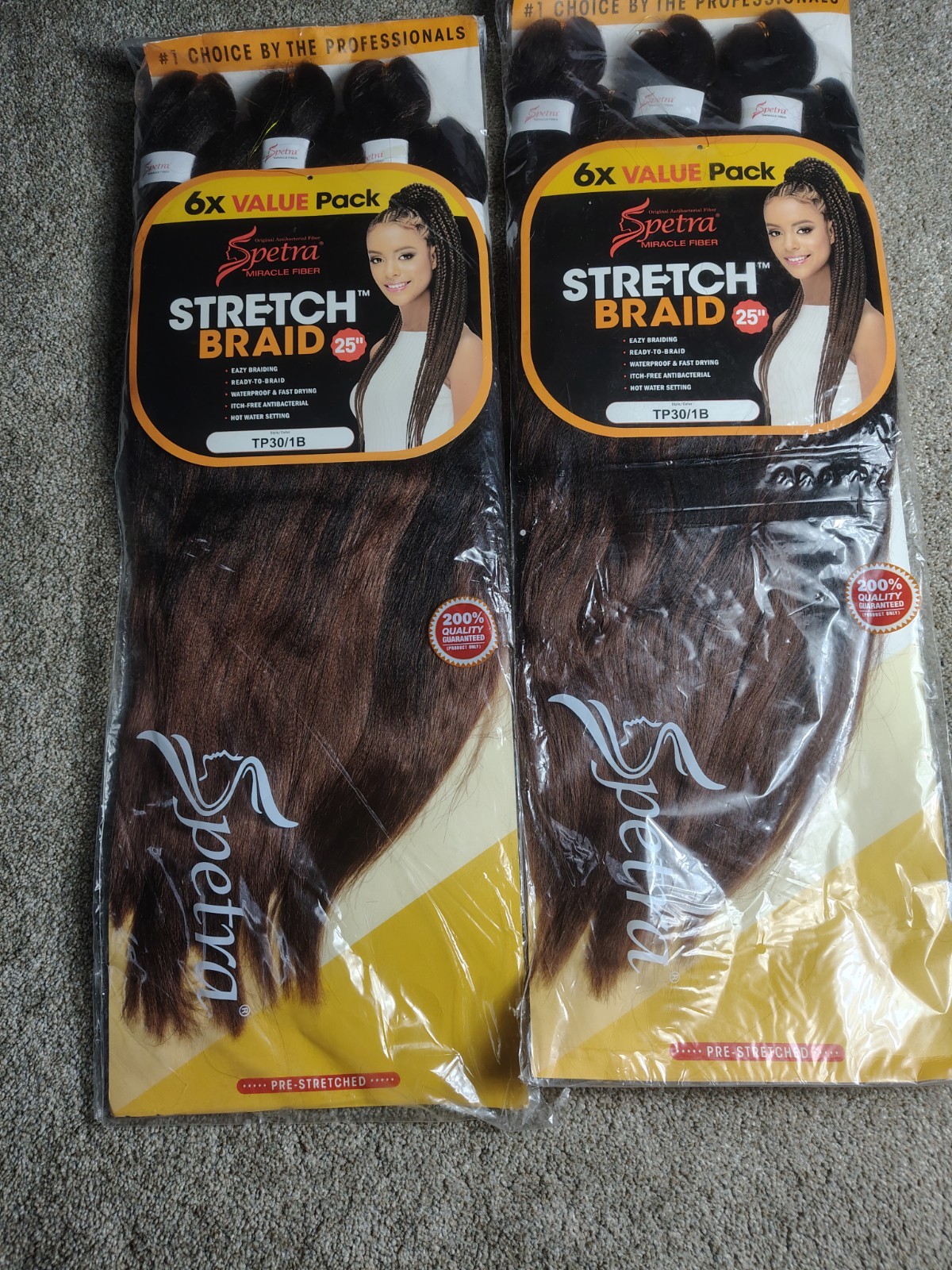 5 Packs Spetra Stretch Braid 25″ 6X Value Pack Pre-Stretched – 27 Bundles Total