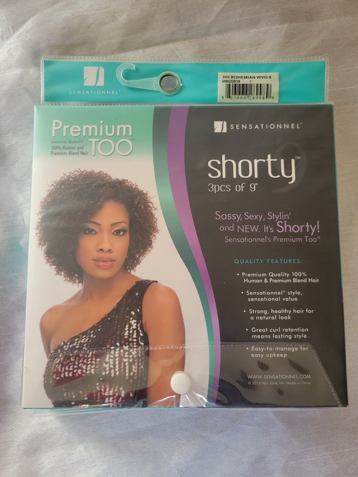 Sensationnel Shorty Bohemian Curly Human Hair Blend Weft 3pcs 9in 1