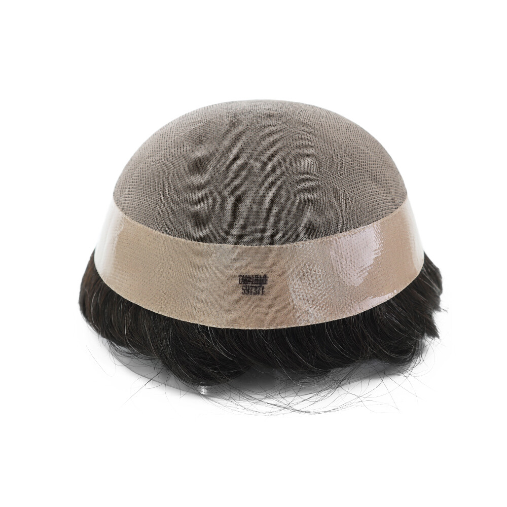Mens Toupee Human Hair Replacement Systems Fine Mono Grey Hair Pieces 8×10