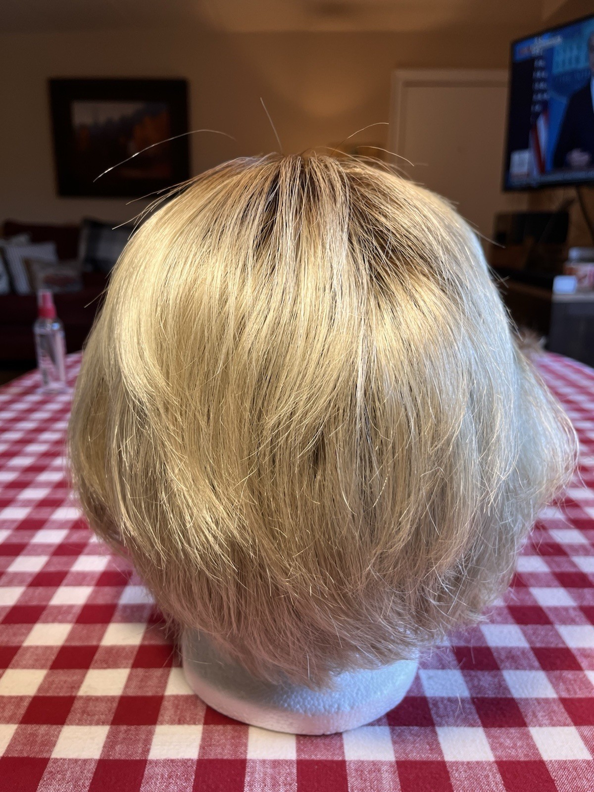 Envy Mono Top Lace Front Blonde/Brown Bob Wig W/Bangs Altered PLEASE READ