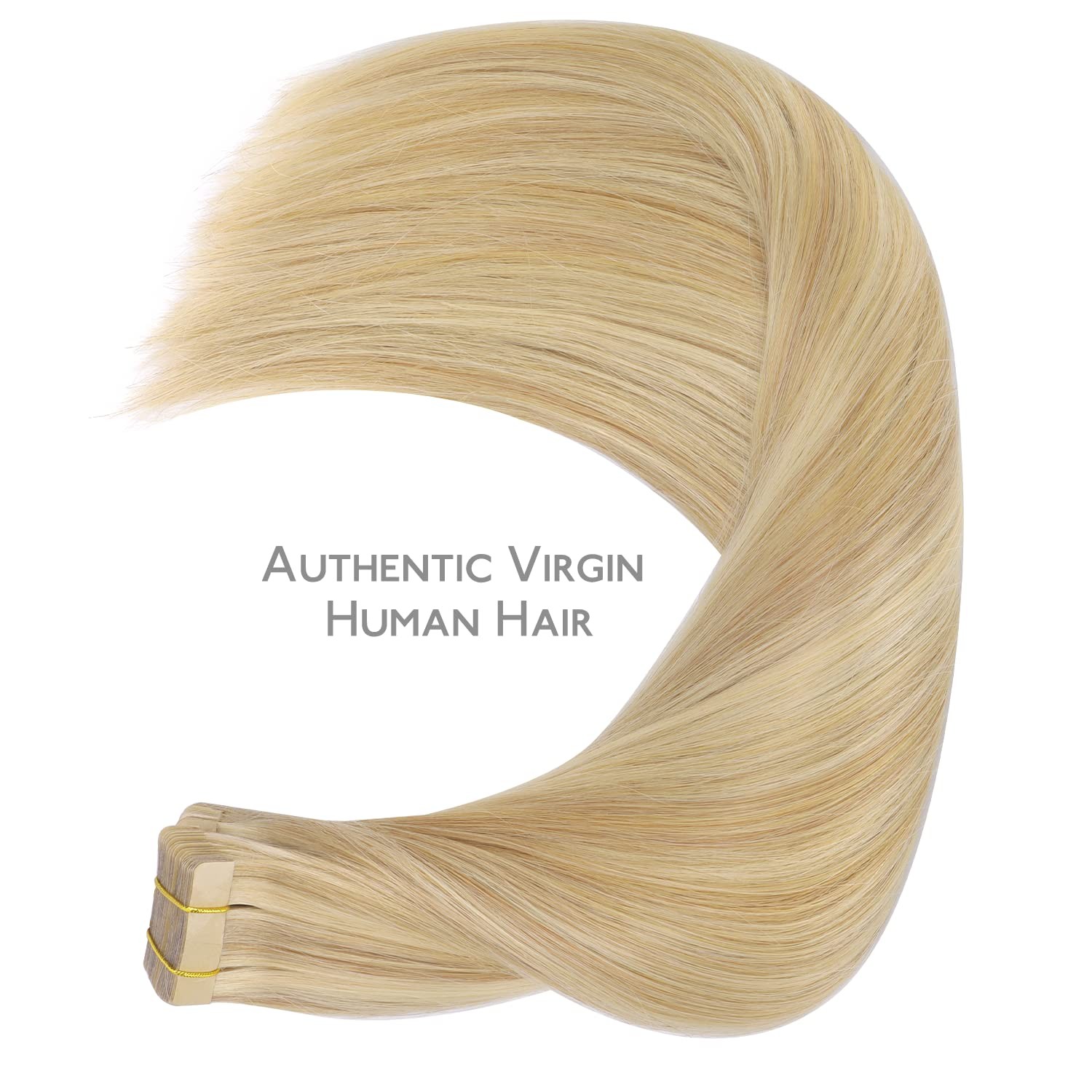 WENNALIFE Tape in Hair Extensions Human Hair, 20pcs 50g 18 inch Light Blonde