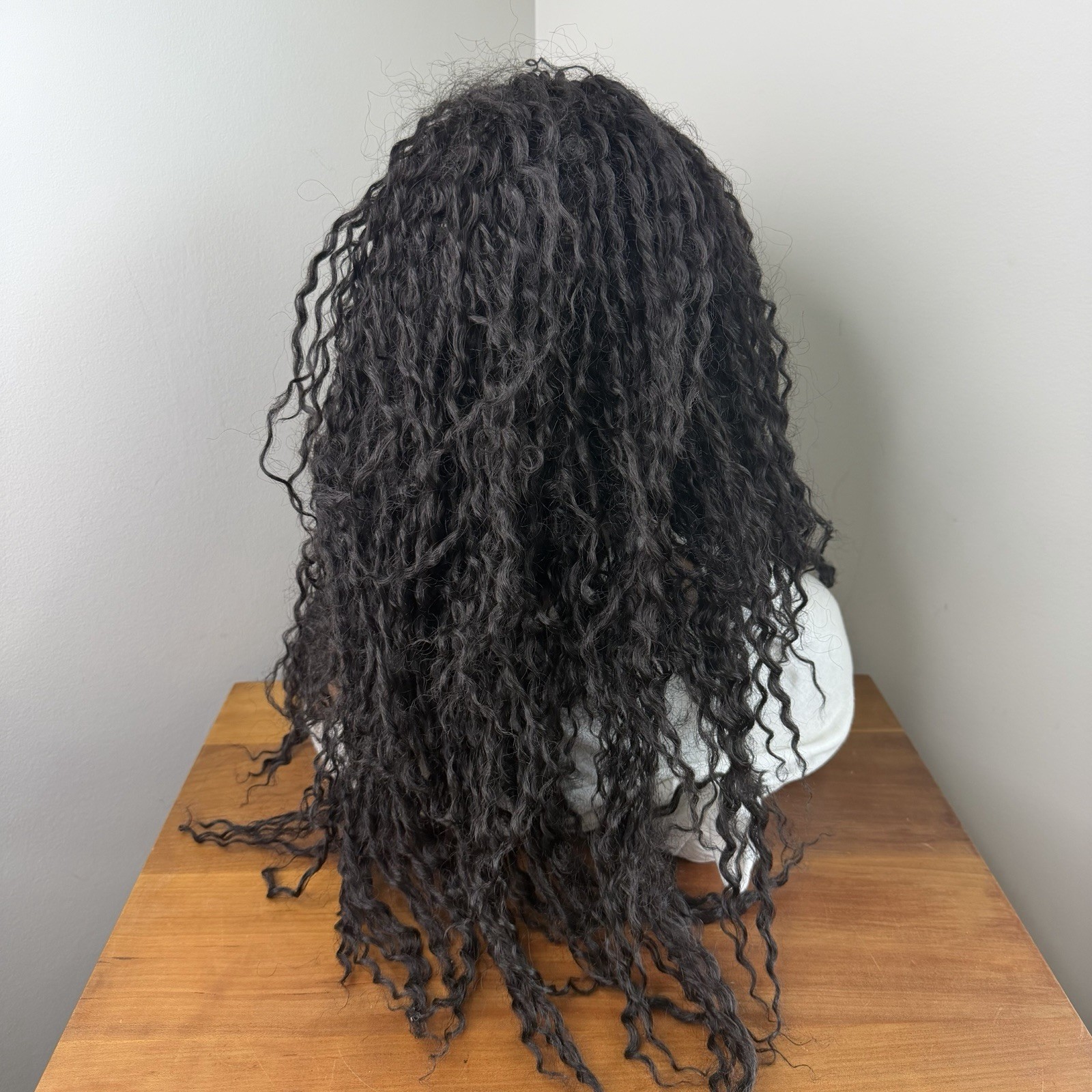 Model Model Drawstring Full Cap Synthetic Black Curly Haired Wigs Lot of 3