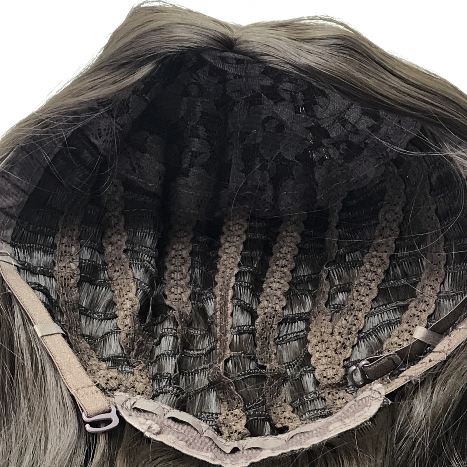 Brown Wavy Synthetic Wig Shoulder Length Lace Front Style Adjustable Cap