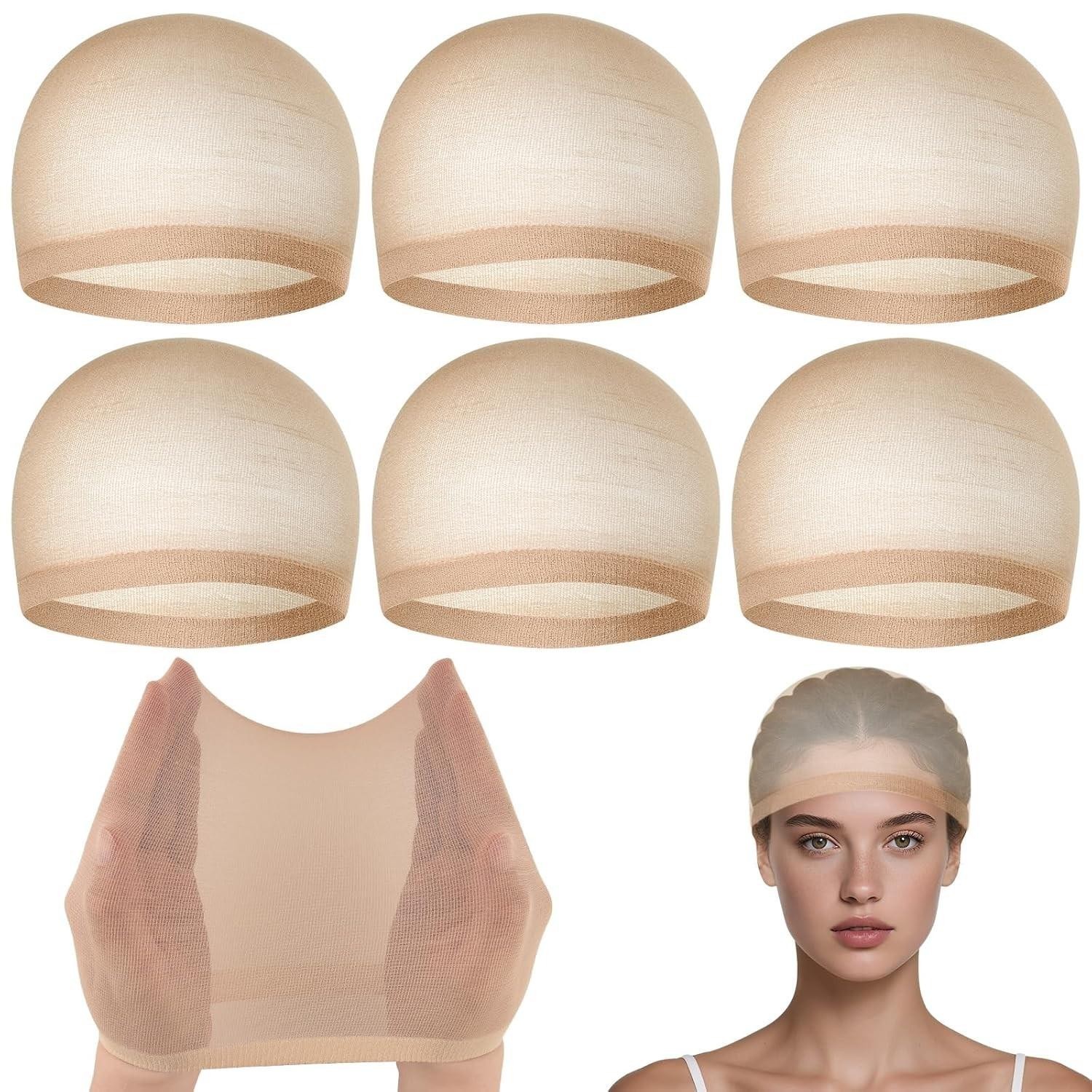 6 Pcs Wig Cap for Women, Mesh Stocking Wig Caps Net Closed End Hair Mesh