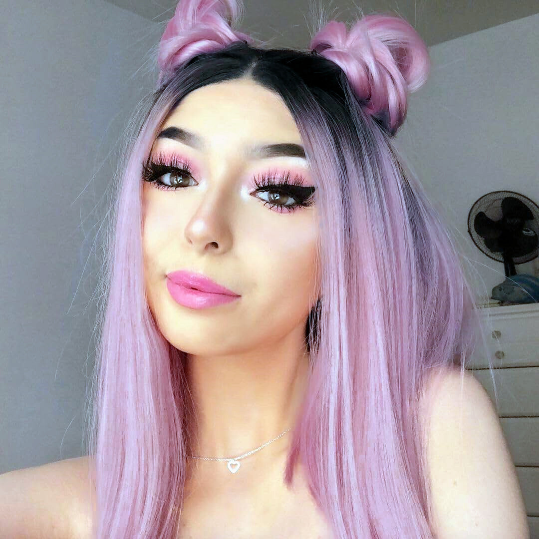 Women Girls Full Wigs Pink Short Straight Wig Synthetic Wig Bob Hair Cosplay Wig