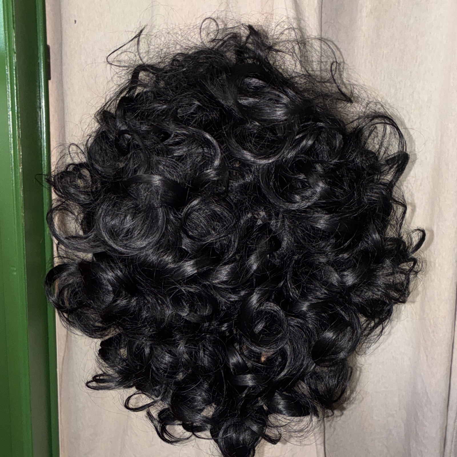 Black Curly Wig Natural Style Curly Hair Fashion for Women Adult 14”