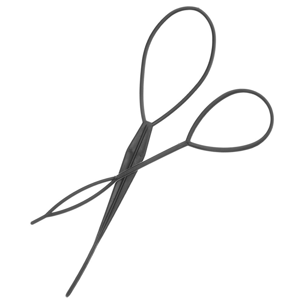 2Pcs Reusable Black Hairdressing Tool Elastic Crochet Braids Needle for Women