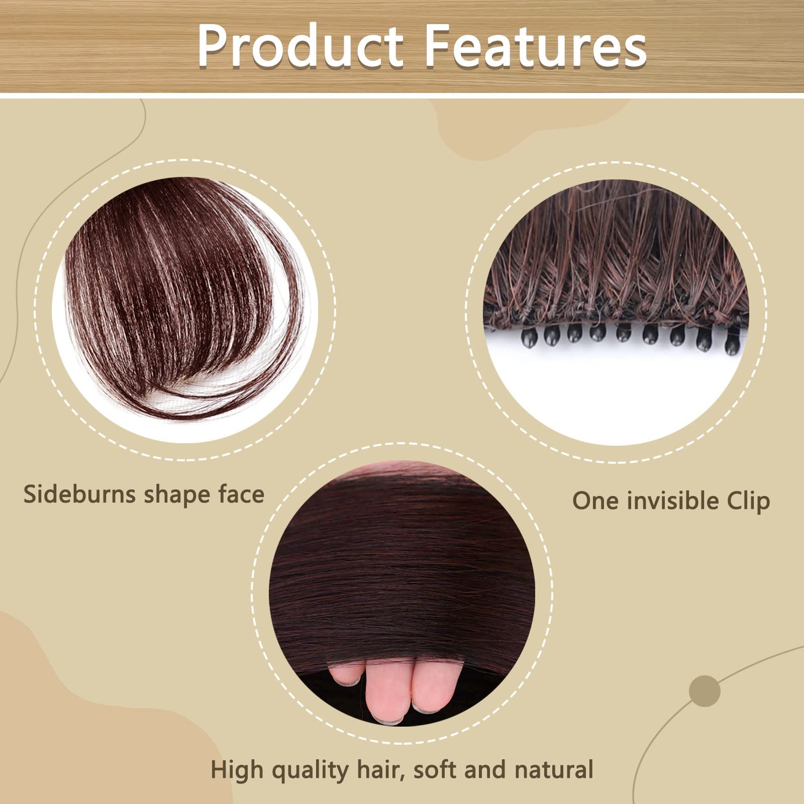 2PCS Clip in Bangs Real Human Hair,Fake Bangs Hair Clip on Bangs for Women,Cu…