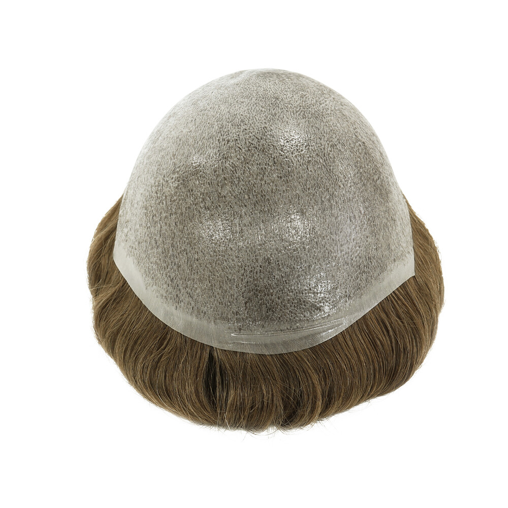 Mens Toupee Injection Thin Skin Human Hair Replacement System Hairpieces 8×10