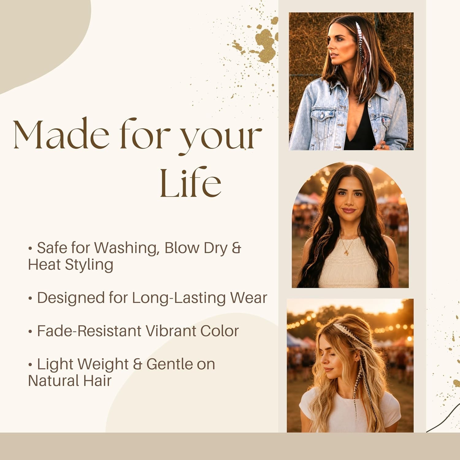 Real Rooster Feather Hair Extensions – 15 Pack