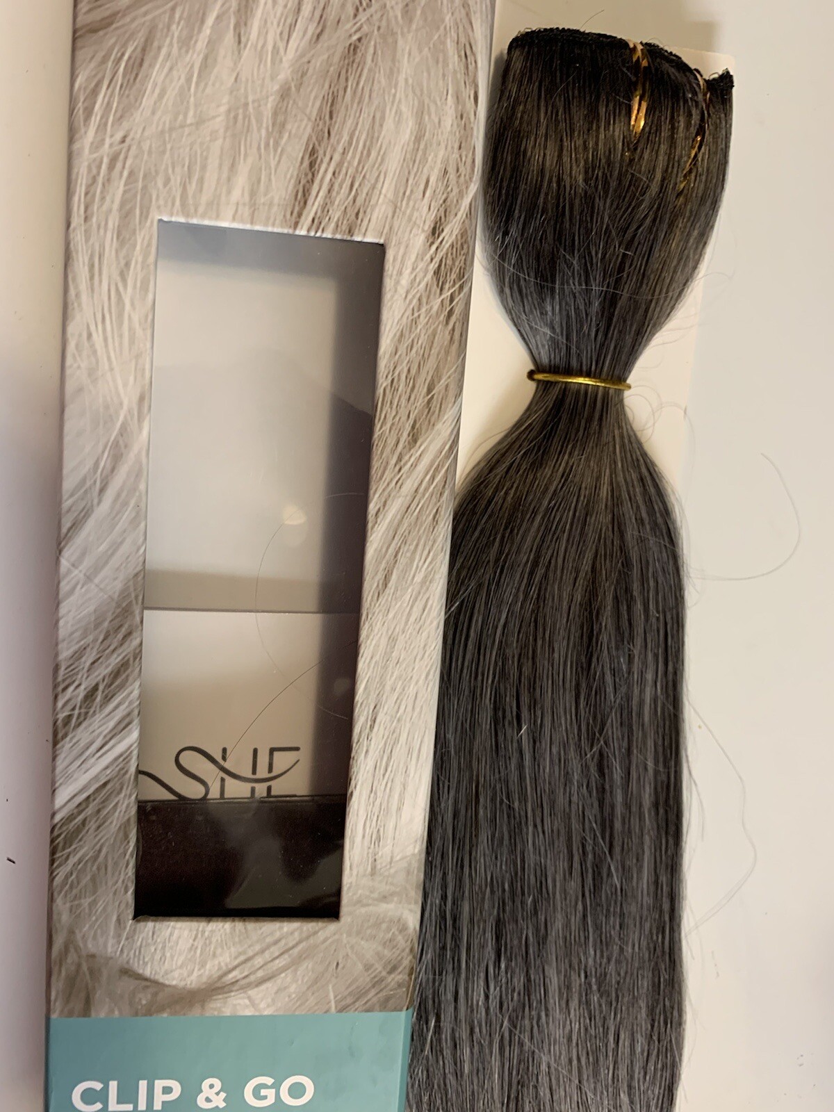 She By Beyound The Beauty Human Hair Extension 18” 100 grams #1 gray