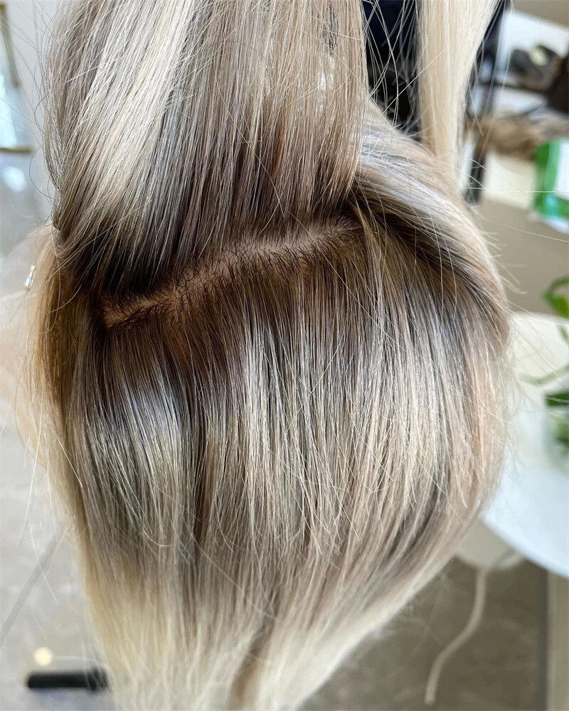 Highlight Ombre Ash Blonde Wig 13×4 Straight Remy Human Hair Lace Front Wigs