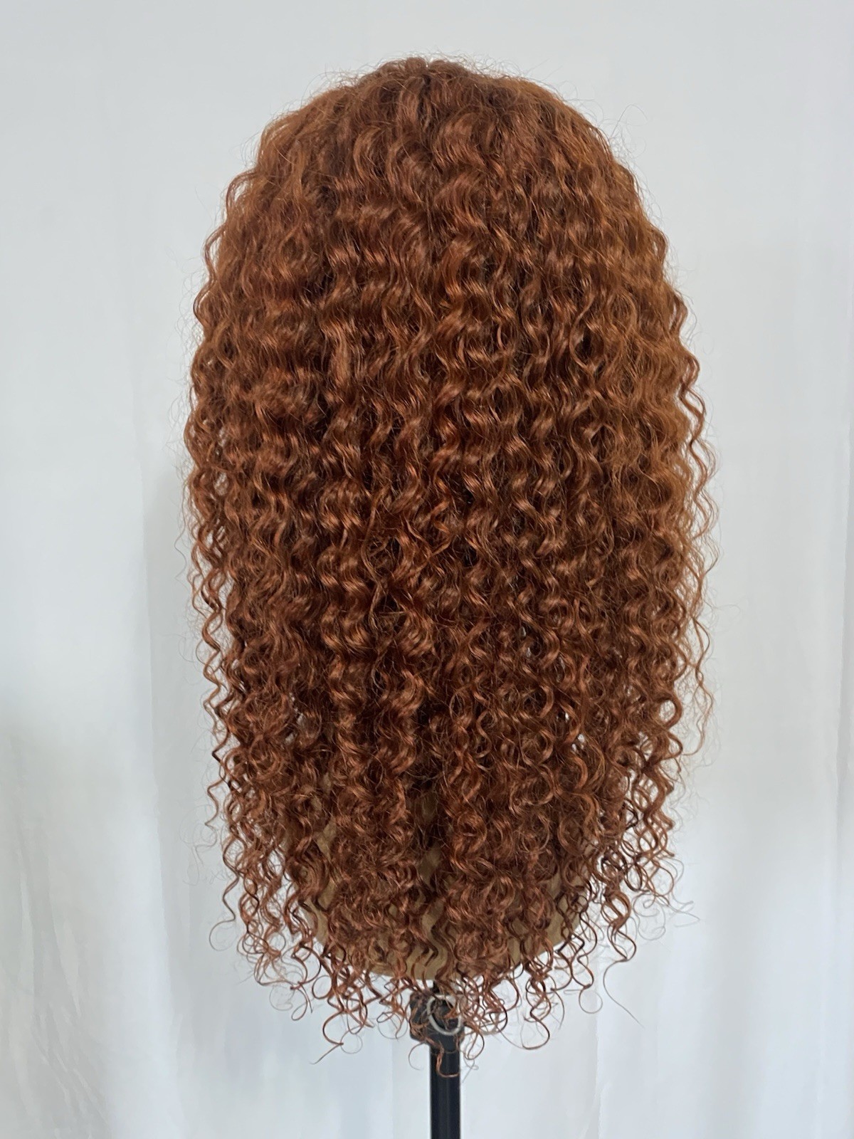 Glueless Reddish Brown Curly 13×4 HD Lace Front Human Hair Wig 20″ Deep Wave