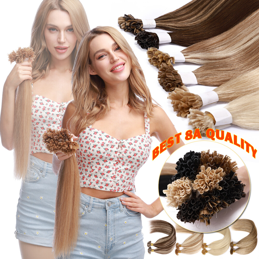 US CLEARANCE Pre Bonded Keratin THICK Nail U Tip Human REAL Hair Extensions 400S