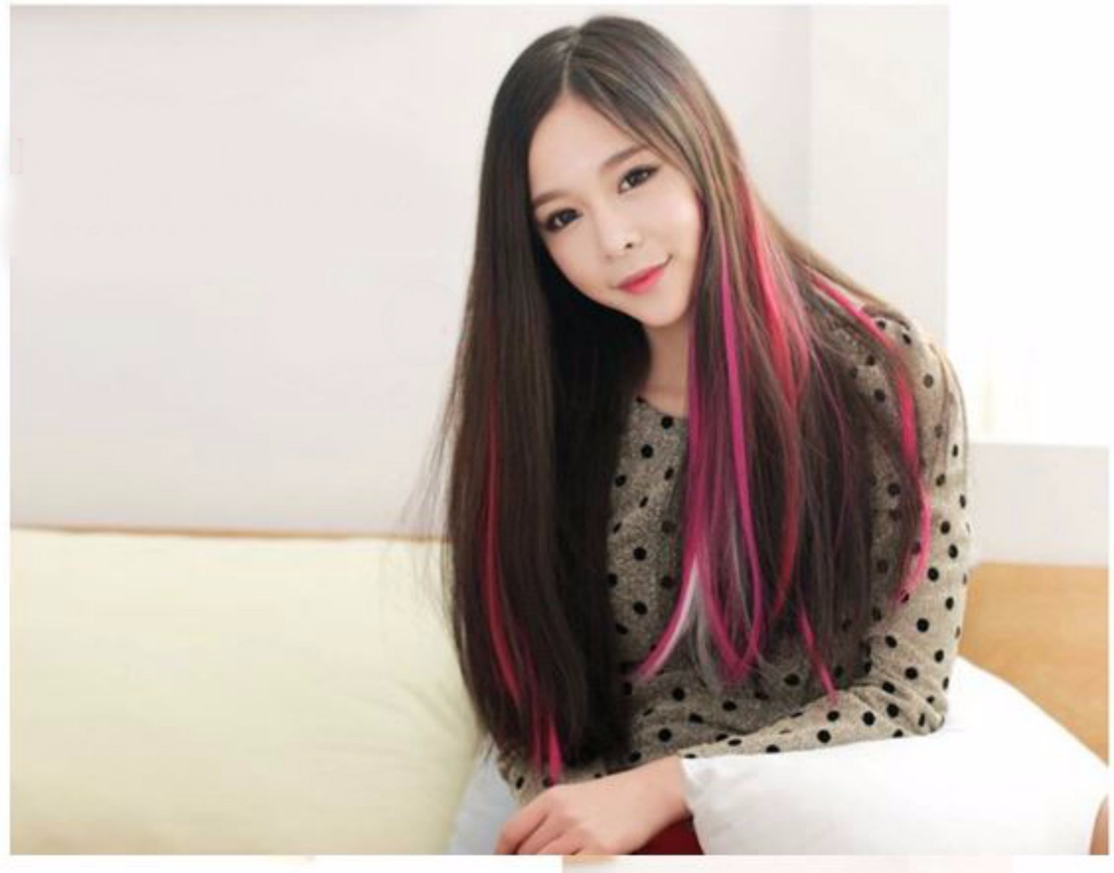 21″ 55cm Hair Highlights Hair Extensions Real hair Cosplay