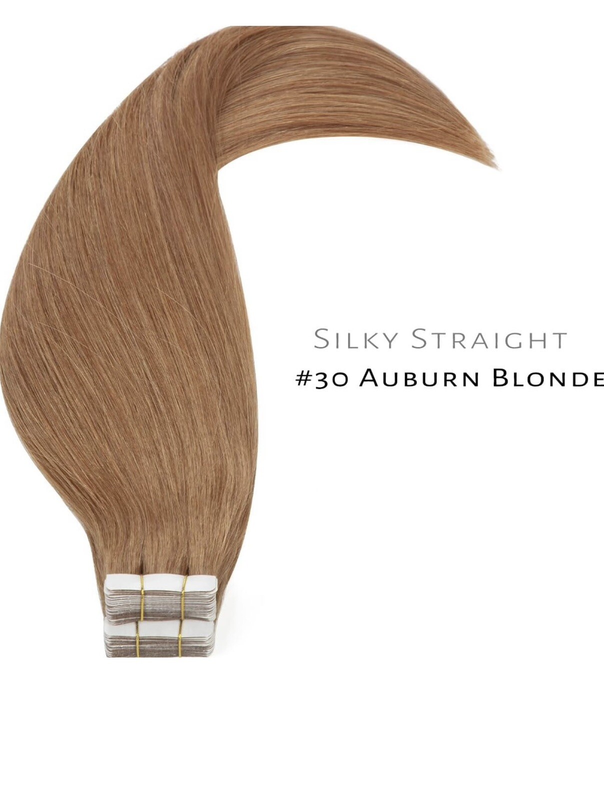 Lacer seamless Remy tape in human Hair Extensions auburn blond 16” straight