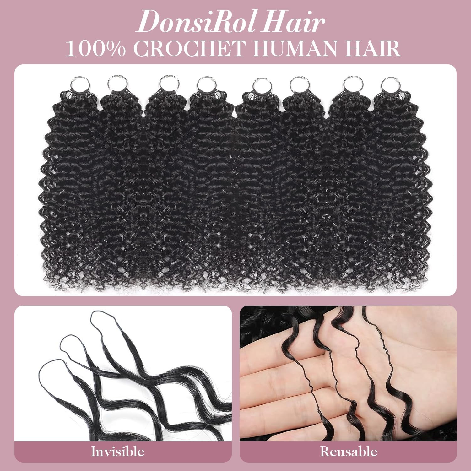 Human Crochet Hair for Black Women Water Wavy Human Hair Crochet Bundles 14 i…
