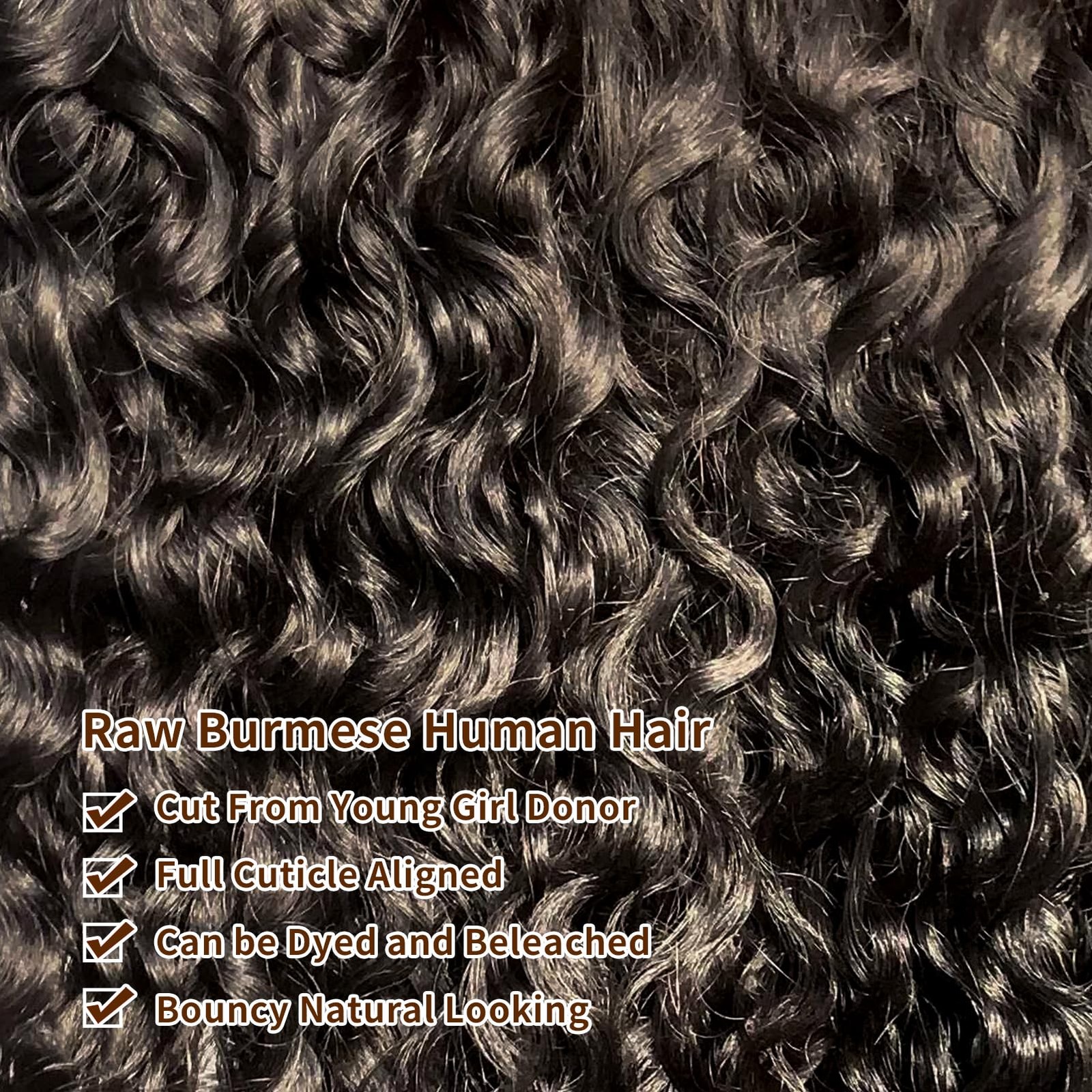 Quitoric 12A Burmese Curly Bundles Human Hair 14 16 18 Inch 100 Unprocessed