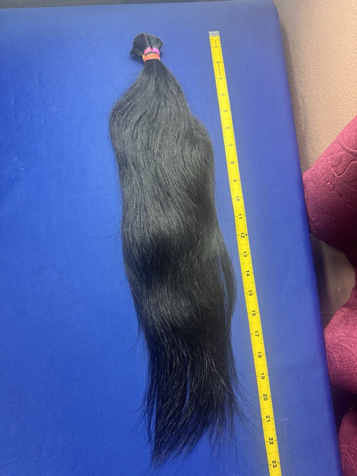 1550 Raw Human Hair Ponytail Natural Black Straight 22 Inch 70g Unprocessed
