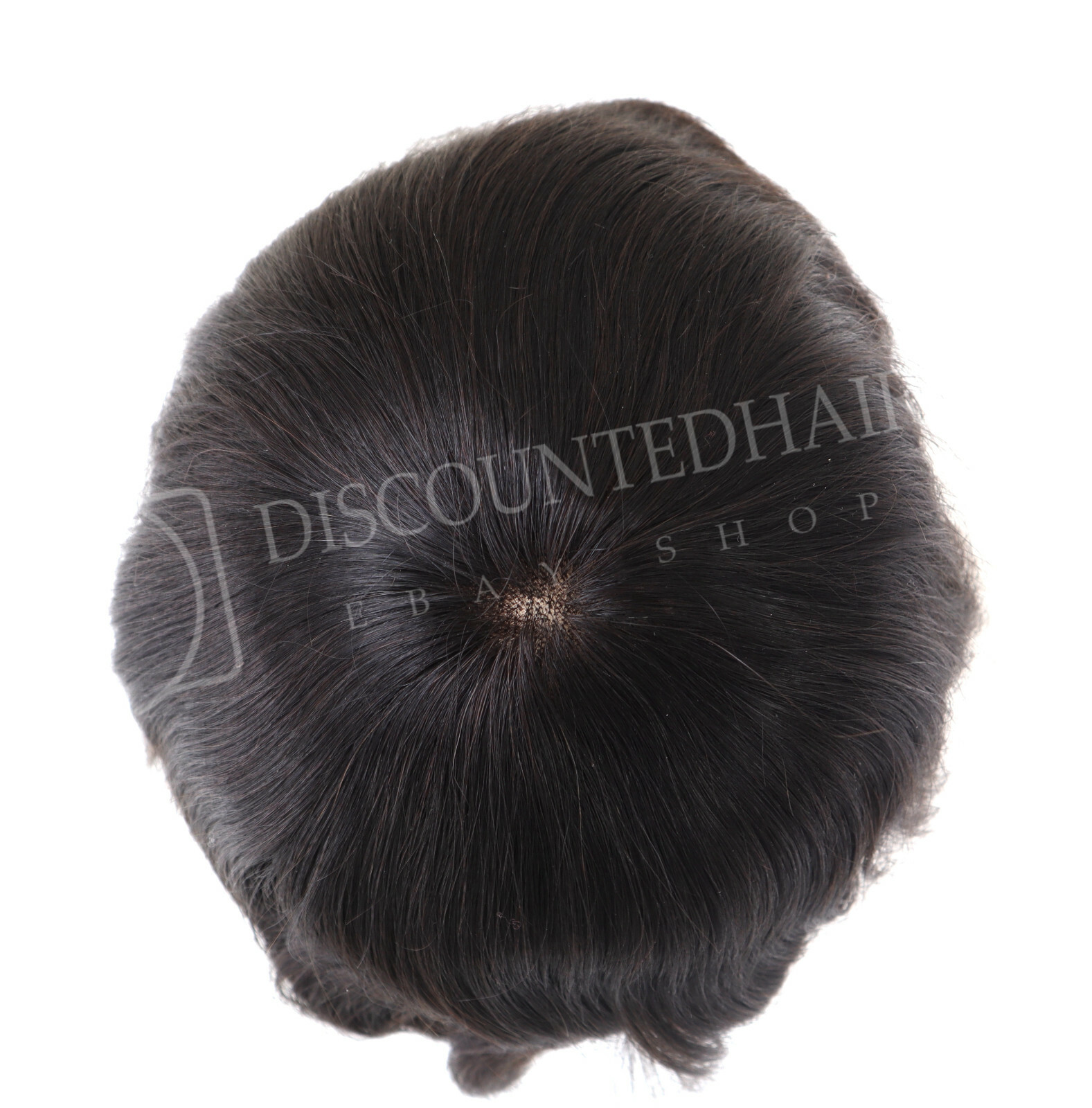 Mens Toupee Human Hair Replacement System Lace Front Mono Center Hairpiece #1B