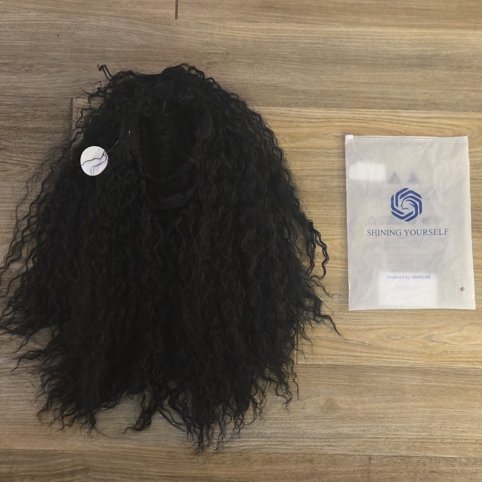 SHINING YOURSELF Clip-In Synthetic Black Curly Hairpiece 21-30 in Women