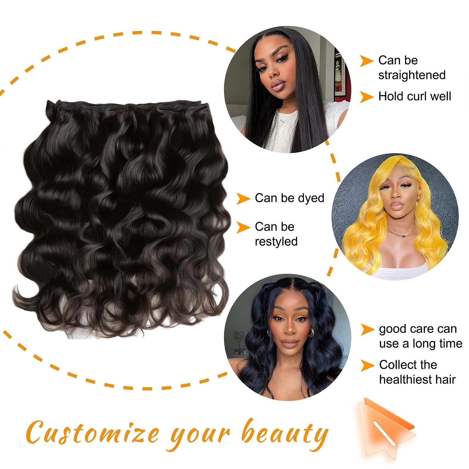 Brbeawor 14A Brazilian Body Wave Bundles Human Hair 22 24 26 Inch 100 Real Raw