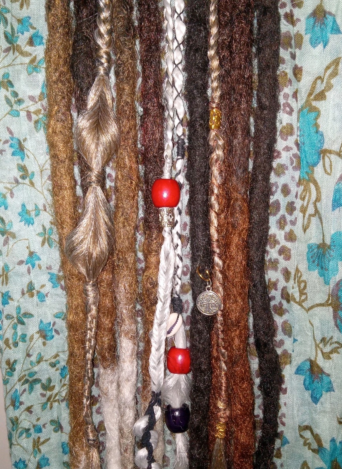 24″ Thick Dreadlock Extensions Hair Locs Ginger & White 0.8cm double-ended &SE