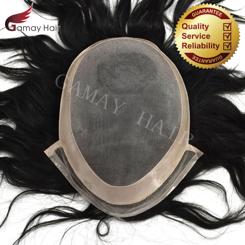 Mens Toupee Fine Mono Welded Mono Lace 100% Human Hairpiece for Men Wig P1-3-5