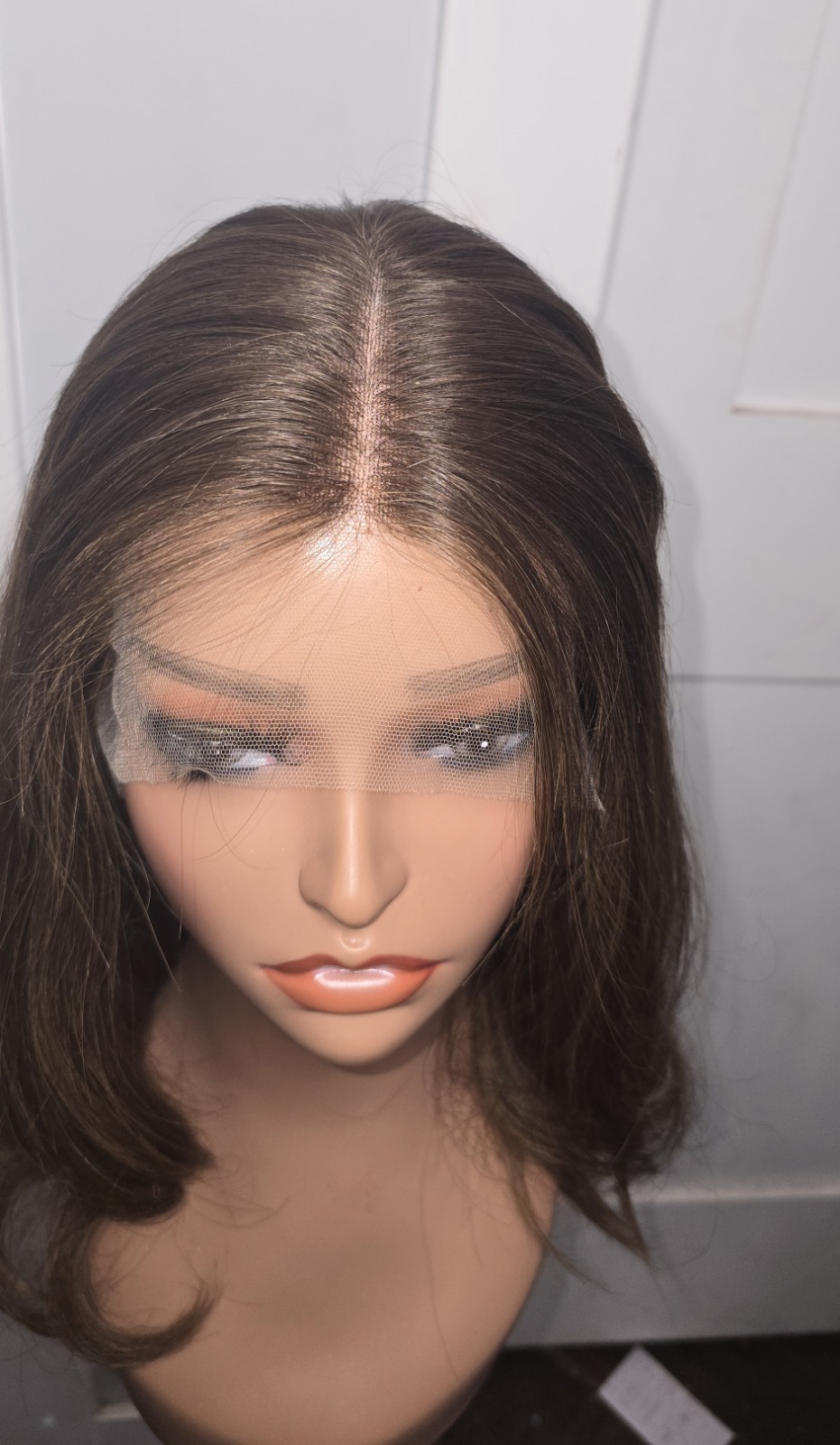 SARZ New York Sheitel Wig Lace Top Human Hair 18in 2/8 Brown Medium