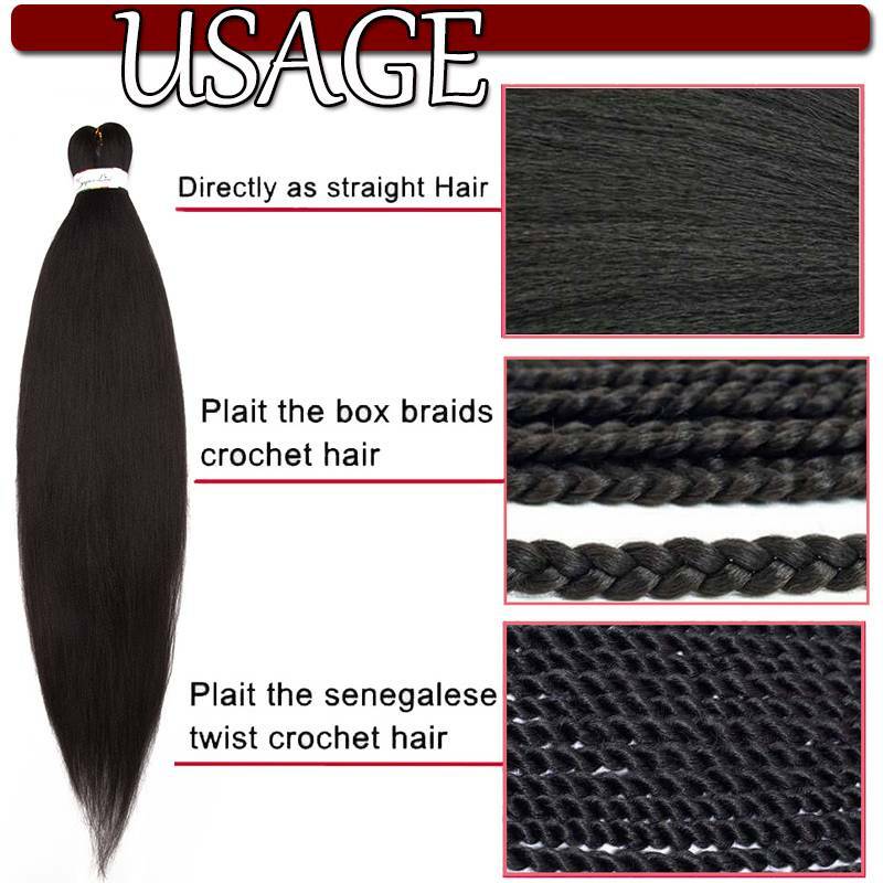 Pre-Stretched EZ Braiding Hair Extensions Ombre Jumbo Box Braids as Human Boho