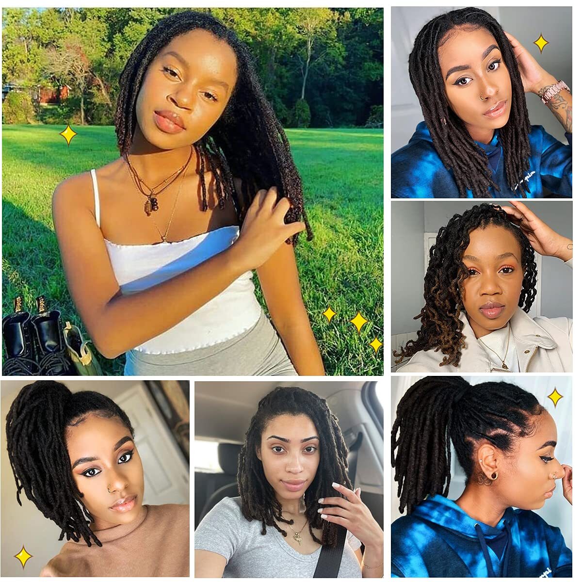 Dreadlock Human Hair Extensions Real Indian Hair Hand Tied Permanent Loc Hair