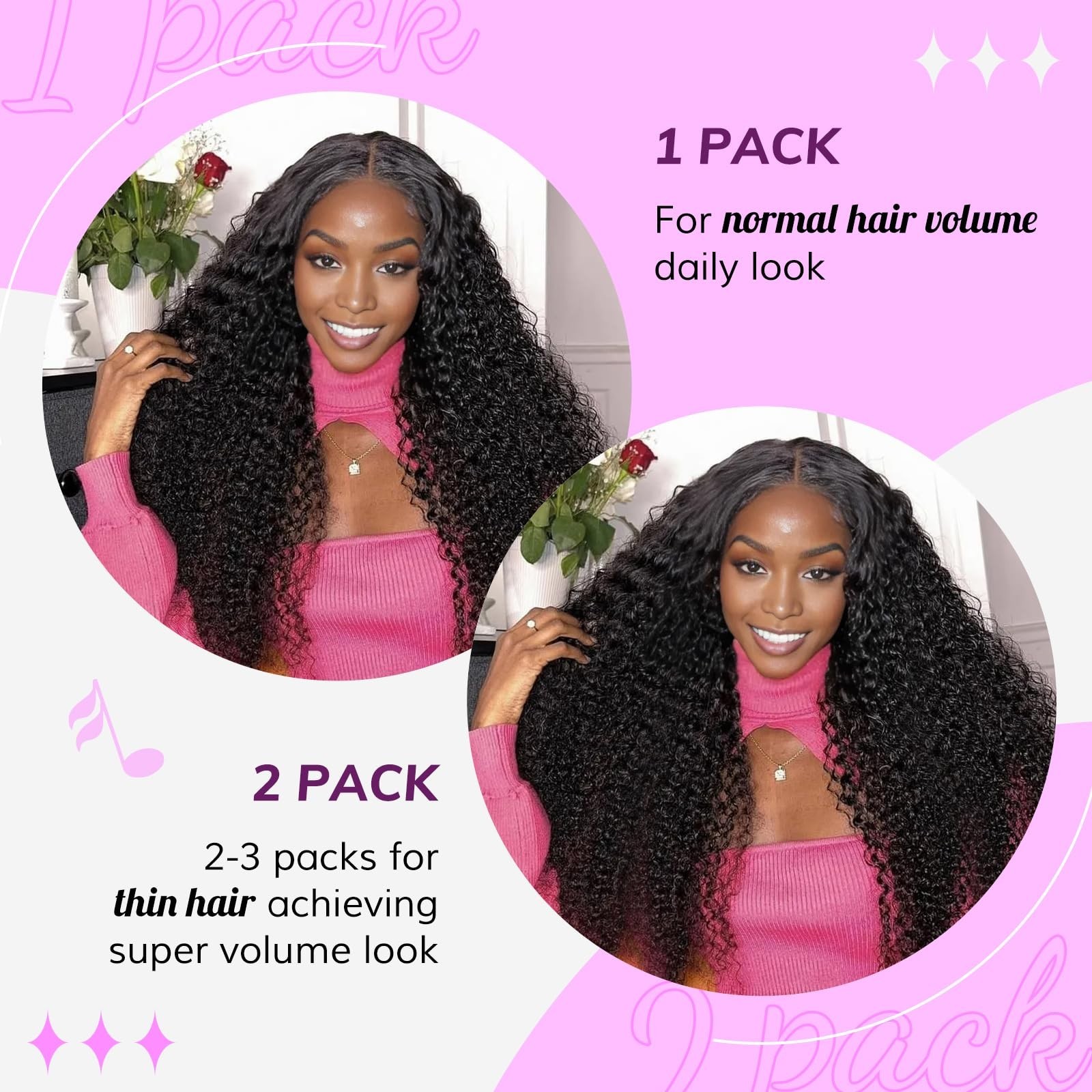 Invisible Edge Seamless Clip-in Hair Extensions, 14″ Kinky Curly, 110g, 7pcs for