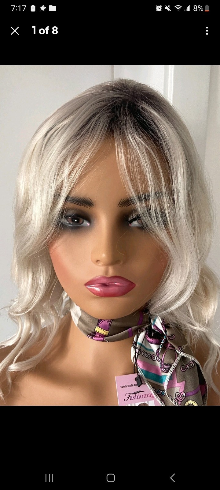 Wavy Rooted Pale Blonde Mix Synthetic Hair Wigs Women Soft Natural Daily
