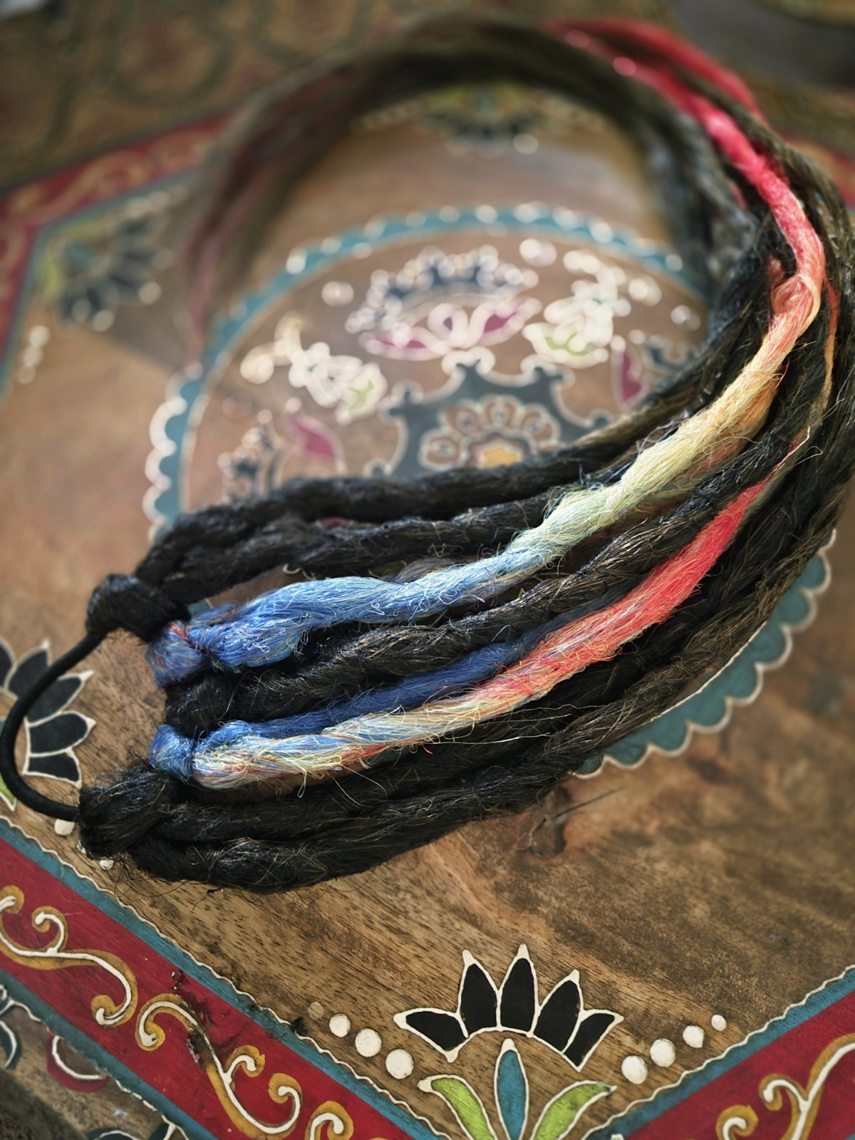 Synthetic Dreadlock Hair Wrap Extension – Black Blue Red Blonde, 11-20 in