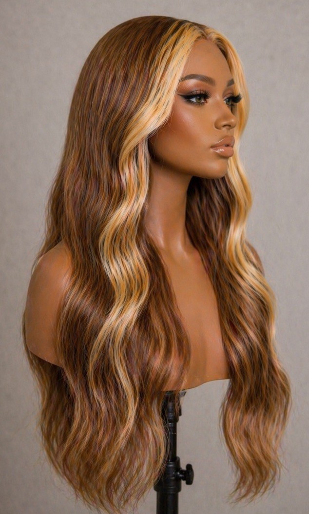 Highlight Blonde 30” 13×4 Body Wave Lace Front Human Hair Wig