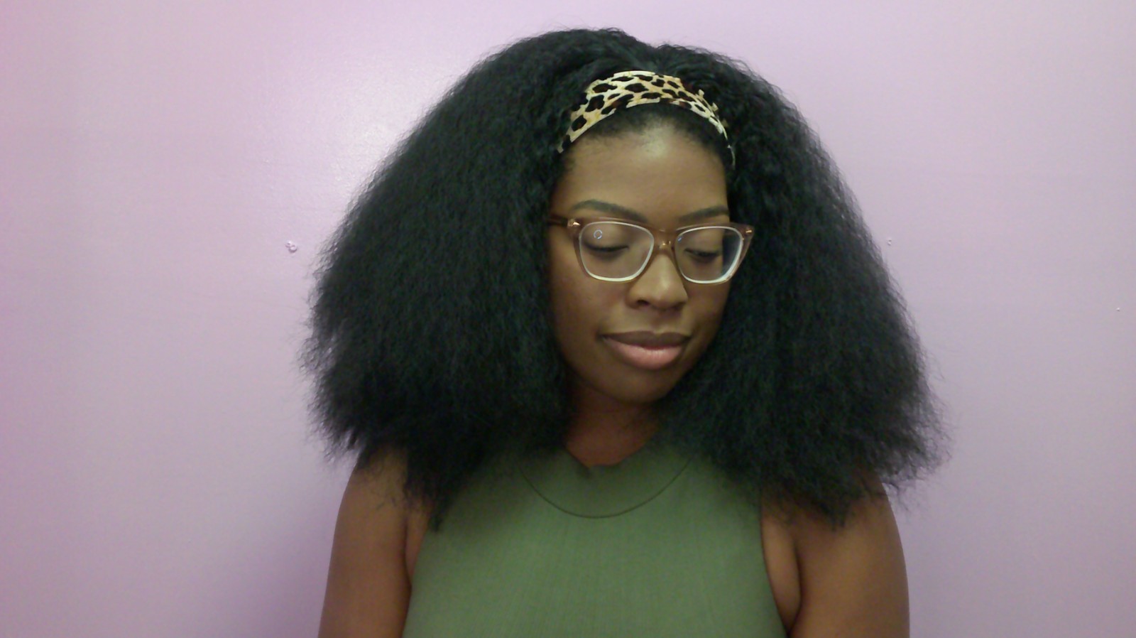 Headband synthetic afro kinky straight hair wig 14inches and 18 inches