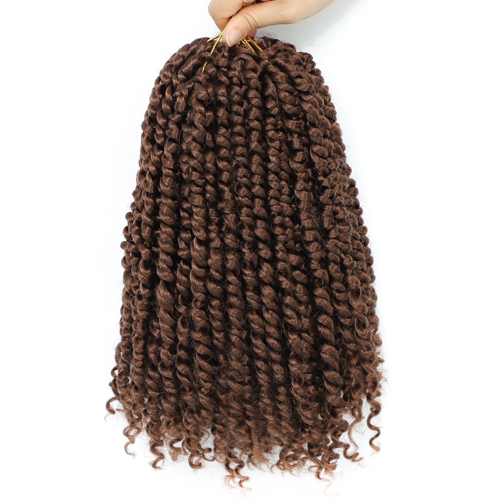 12″ Pre-Twisted Passion Twist Crochet Hair – 8 Packs, Curly, 30# for Black Women