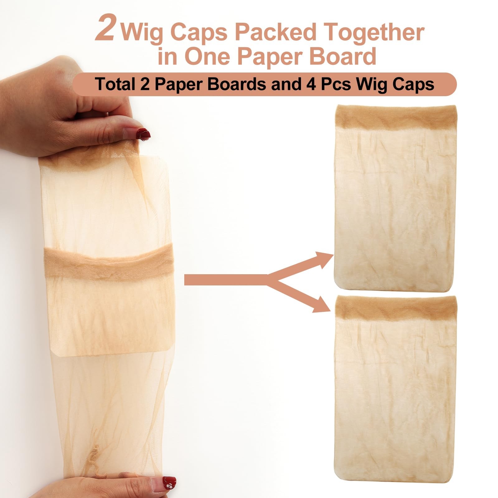 BEEOS Skinlike HD Wig Cap, 4 Pieces Invisible and Sheer 4 Pieces, Cap