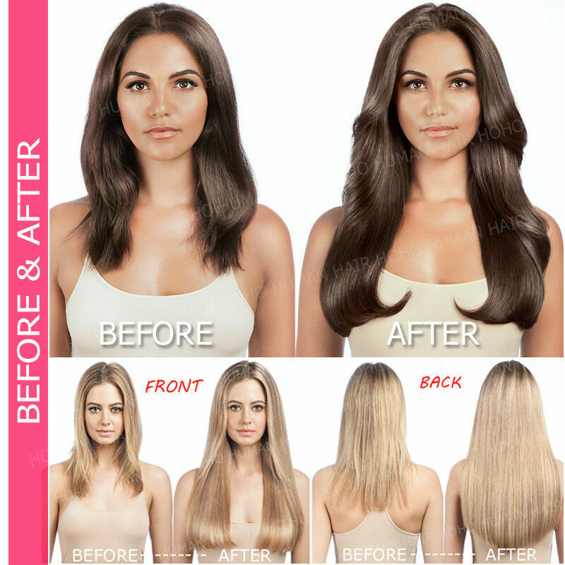 FULL HEAD THICK Tape In Remy Human Hair Extensions Skin Weft 150g 60pcs Black