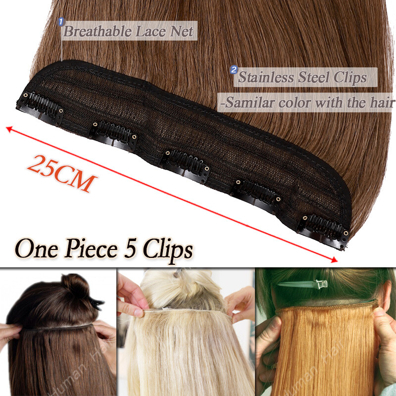 AAAA+ One Piece 100% Remy Clip In Human Hair Extensions 3/4 Full Head Weft US
