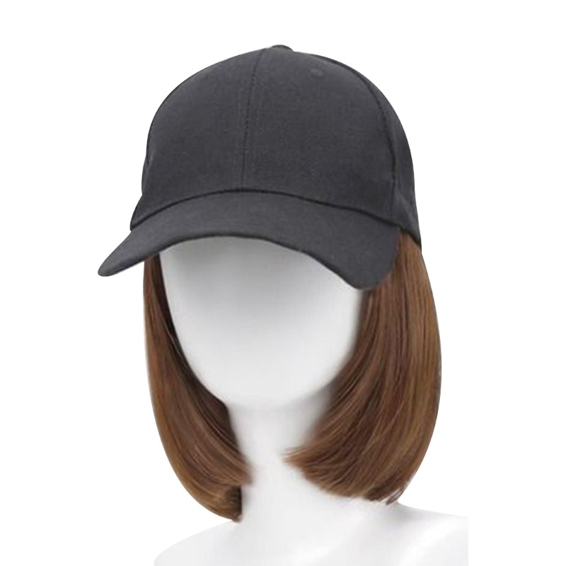 Cancers Patients Baseball Hat with Long Hair Wigs Synthetic Hat for Women Casual