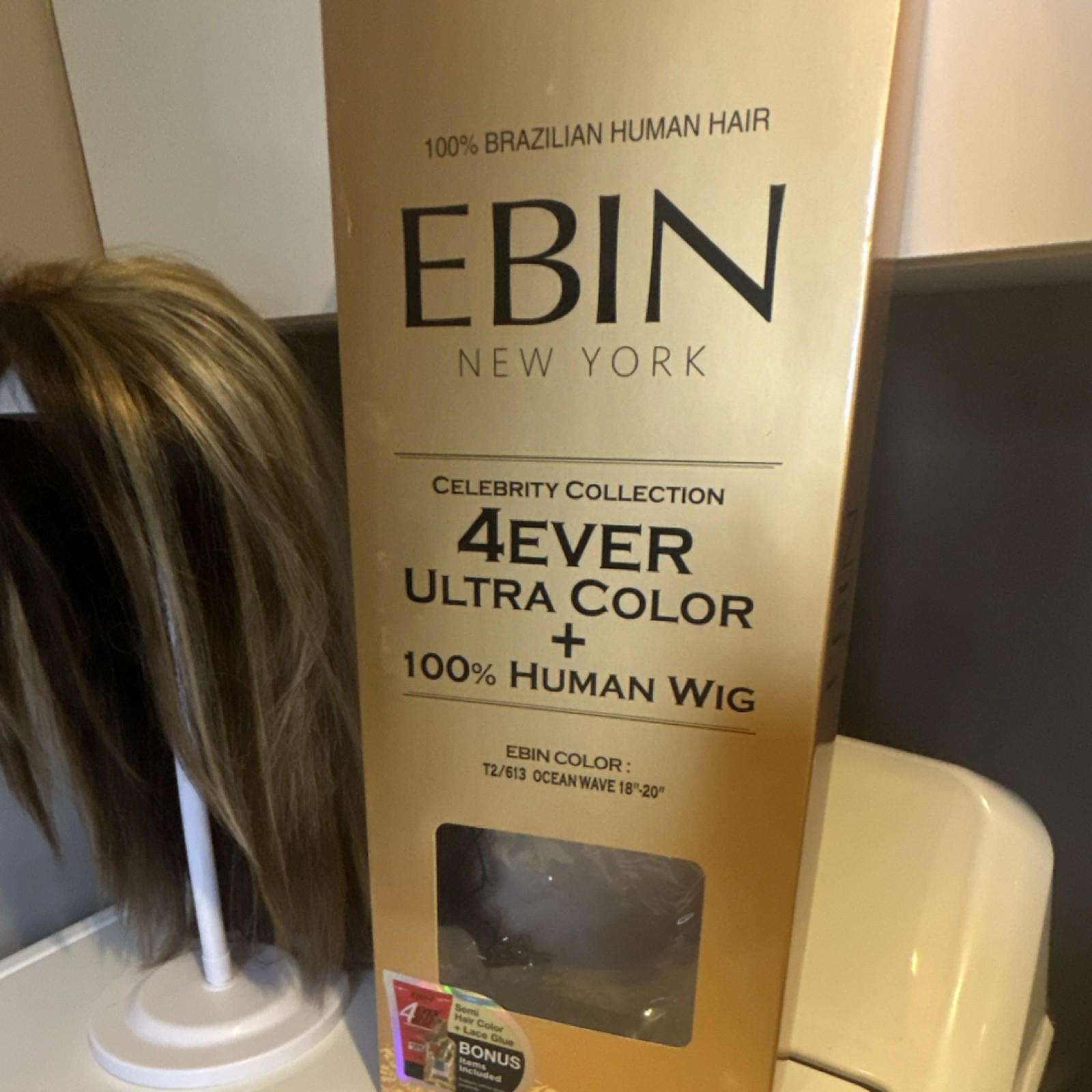 EBIN New York 4Ever Ultra Color Human Hair Wig T2/613 Straight 18-20 in