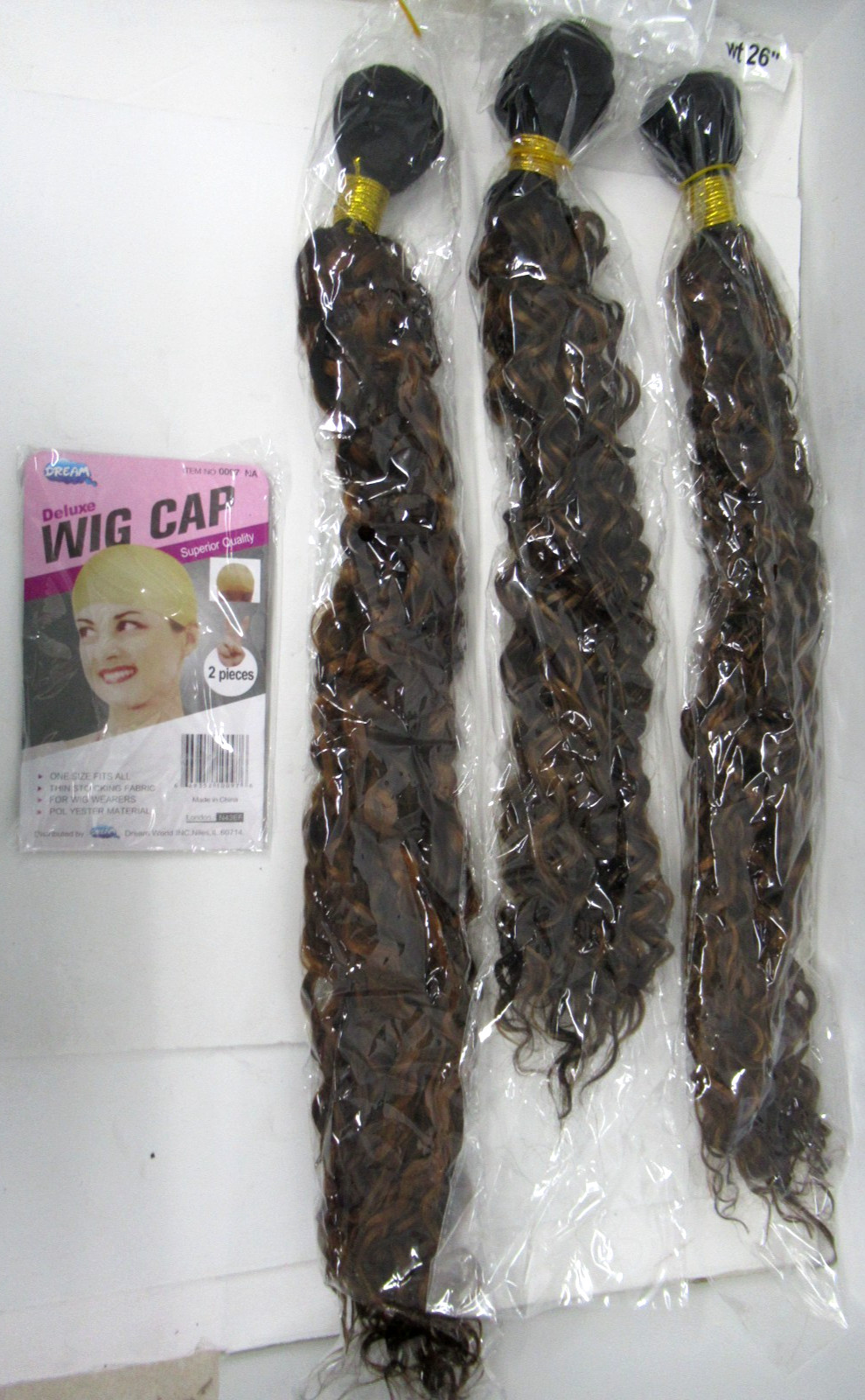 Brown Curly Hair Bundles, 24″, 26″ & 28″ Synthetic