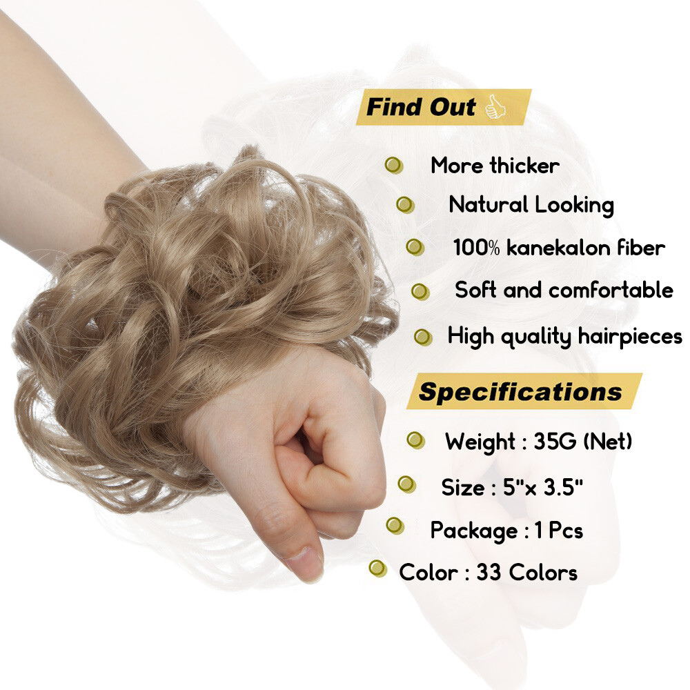 US Seller Real Large Thick Easy Messy Scrunchie Hair Bun Extenion Updo Hairpiece
