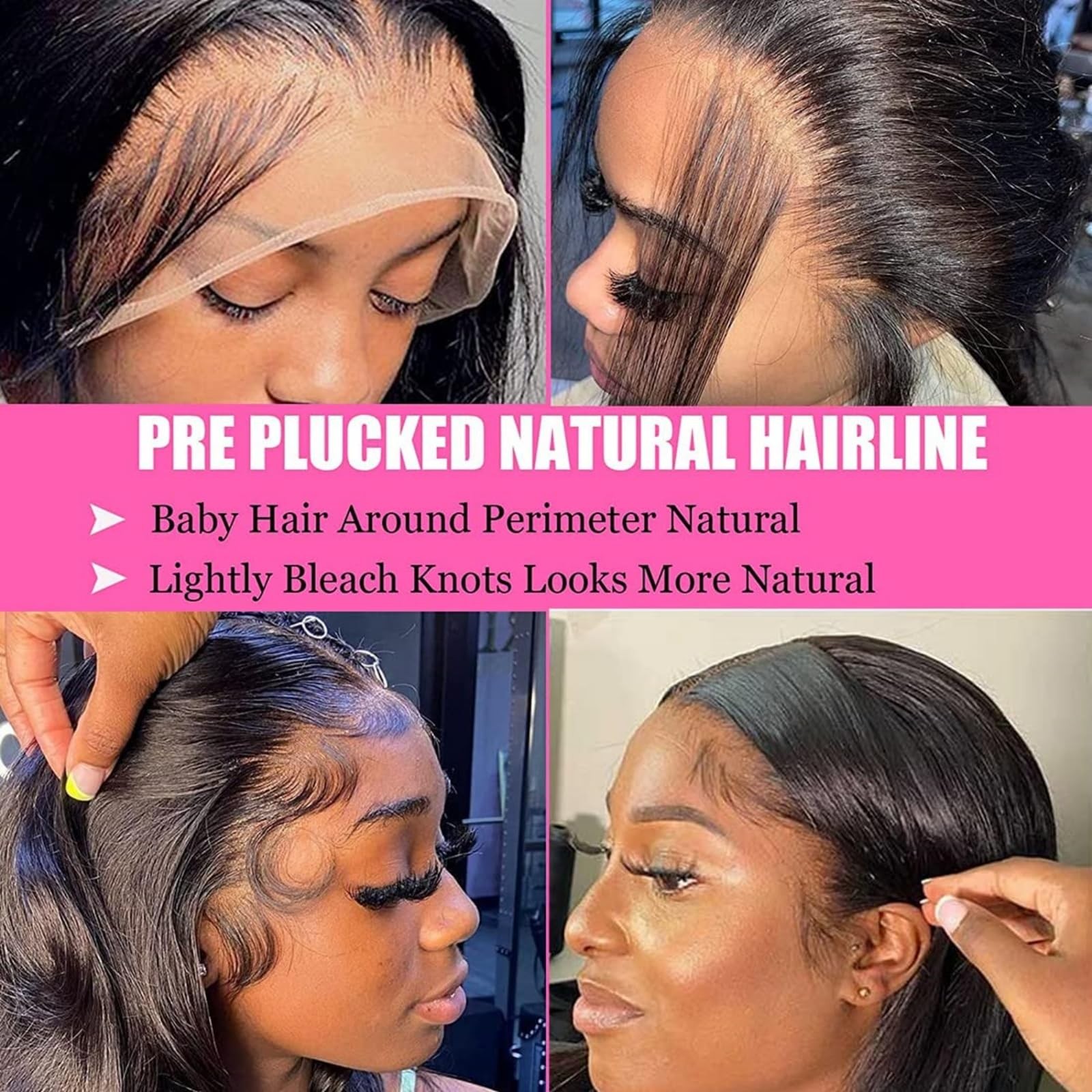 13×4 Lace Front Wigs Human Hair Pre Plucked with Baby Hair 150% Density Strai…