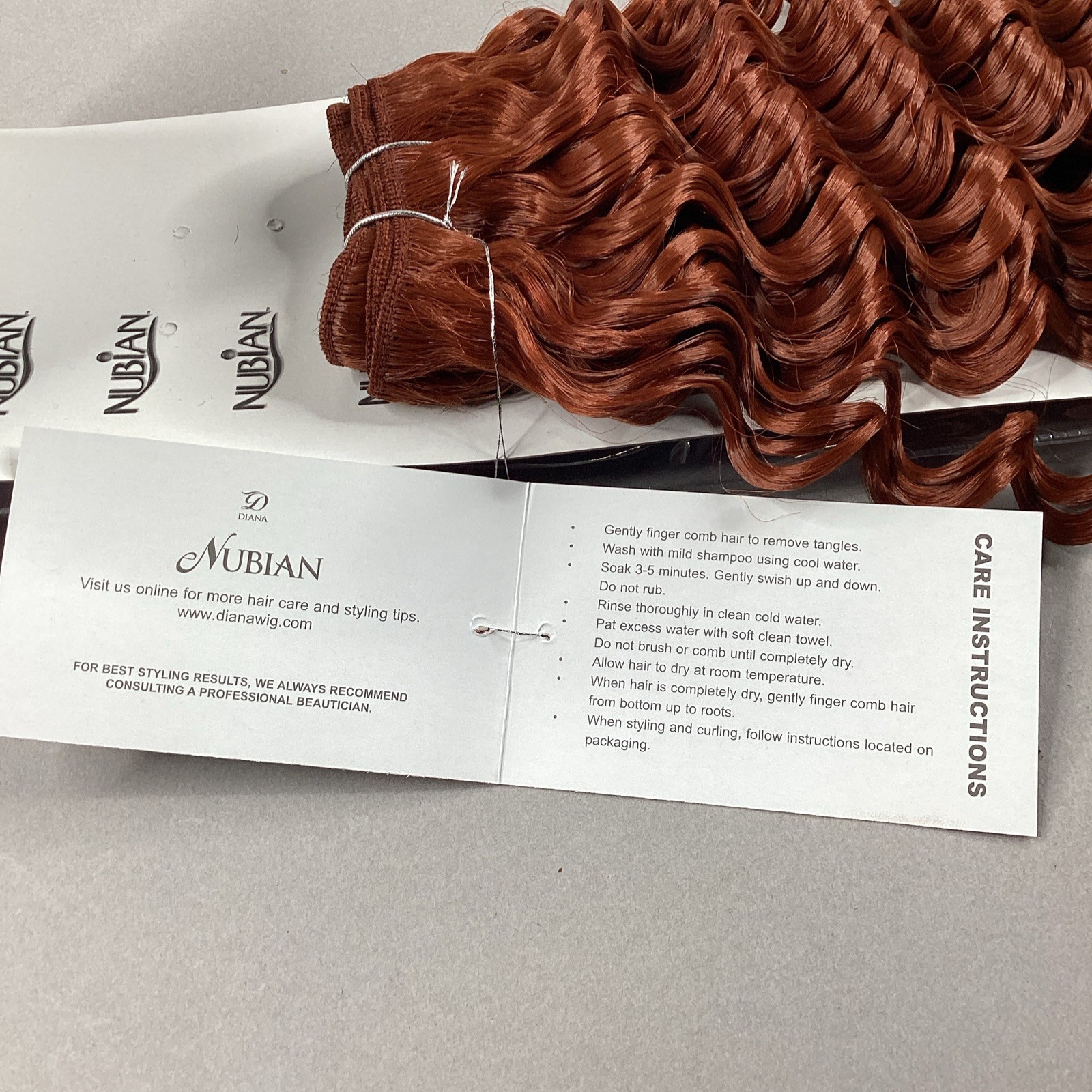 12” Deep Weave #350 Copper Nubian Synthetic Blend Mixed Hair Extensions