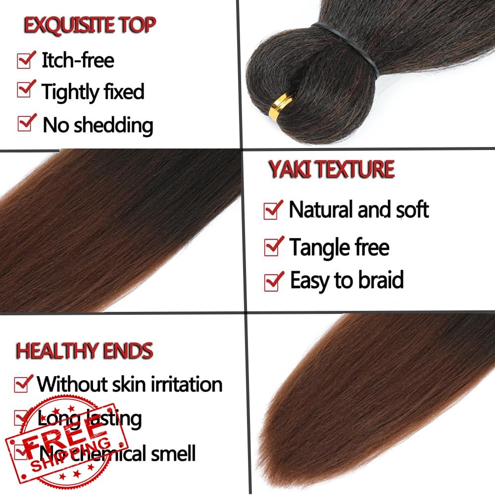 zepin 16 Inch 8 Packs Braiding Hair 1B/30
